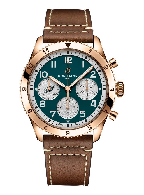 Review Breitling Classic AVI Chronograph 42 Super Bowl LIX Philadelphia Eagles Limited Edition Replica Watch R233802A1L1X1